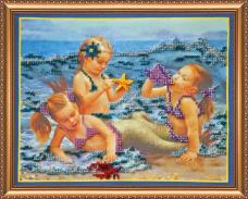 Набор для вышивания бисером АБРИС АРТ "Русалочки" 26*22см арт.AB-032