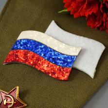 Лазерная вырубка иск.кожа/фетр "Флаг России" 50*30мм арт.253-024