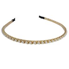 Ободок металл  6мм с жемчугом арт.ФУ-11438 золото