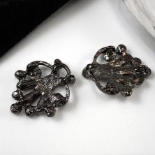 Застежка 60*27мм со стразами арт.M-5246 черный