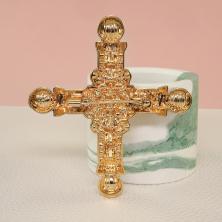 Брошь со стразами и жемчугом 