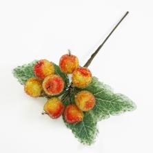 Яблоко в сахаре на проволоке 20см р-р плода 2cм арт.SXG-3 желто-оранжевый