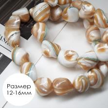 Бусины из ракушки 12-16мм 38см ФУ-12081 (28б.)