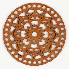 Заготовка для вязаной сумки дерево круг "Крышка. Мандала" 15см арт.9918105