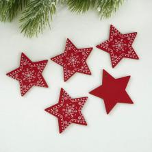 Декор дерево "Звезда" 43*50мм арт.25-277 красный (5шт)