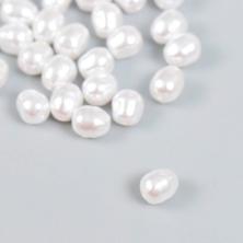 Бусины акрил "Жемчуг" 6*7мм арт.6248060 белый (30шт)