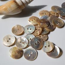 Пуговица из ракушки 15мм 24L арт.104879 натуральный перламутр