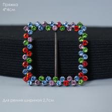 Шлёвка металл со стразами 38*38/23мм арт.ФУ-0075