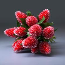 Ягоды на проволоке d- 1,3*2см 10см арт.ФУ-11677 красный