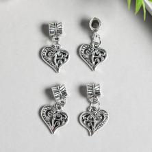 Шармик "Сердце" 7*25мм d-4мм арт.7822746 серебро