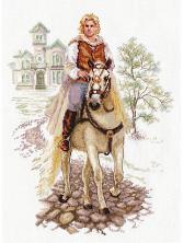 4-17 "Юноша на белом коне" Набор для вышивания мулине "Алиса" 24*32см