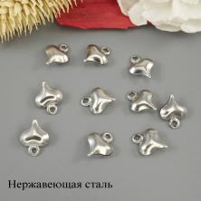 Подвеска "Сердце" 8*10мм арт.ИВ-121 никель (нержавеющая сталь)