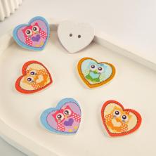 Пуговица "Сова" 21*25мм арт.АЯ-0112 ассорти (6шт)