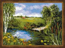 1468 "У реки" Набор для вышивания мулине "Риолис" 24*18см