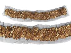 Украшение пришивное 540мм с бусинами и камнями арт.CTP-0270 02-бежевый