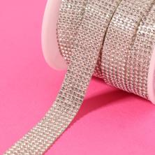 Тесьма-стразы самоклеющиеся 6линии 2мм арт.9679314 Crystal (стекло)