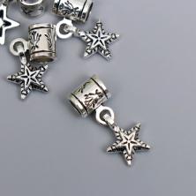 Шармик "Звездочка" 29*10мм отв-е d-4,0мм арт.6923447 серебро