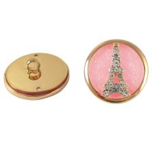 Кабошон-пуговица флоризель 20мм металл "Париж" со стразами арт.KN-370/1 золото