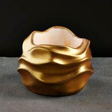 Кашпо "Волна" керамика 10см арт.7004781 золото