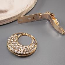 Застежка шубная со стразами арт.M-5154 золото