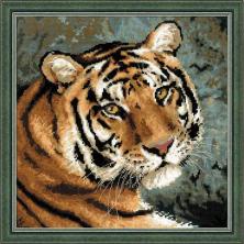 1282 "Амурский тигр" Набор для вышивания мулине "Риолис" 40*40см