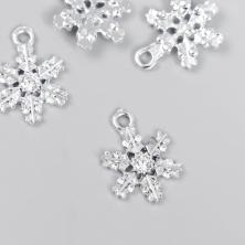 Подвеска "Снежинка" 16*20мм 4285476 серебро