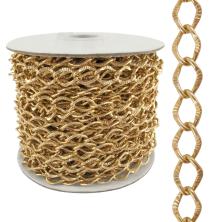 Цепь алюмин.13*9*2мм арт.FG118H-Q золото (1м)