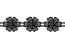 Кружево гипюр  40мм с жемчугом арт.CLH-1228 02-черный
