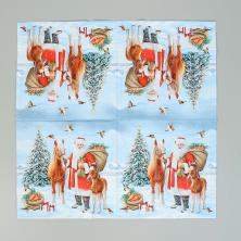 Салфетки бумажные 3слоя 33*33см Символ года