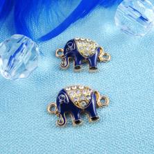 Коннектор "Слон" 25*16мм отв-е 2мм со стразами арт.SF-2499