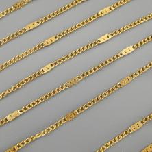 Цепь металл панцирн. плет.с монеткой 1,5*2*0,4мм ИВ-113 зол. (нерж.сталь)