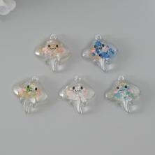 Подвеска акрил "Морской скат" 30*28*8мм арт.10321659 ассорти (светится в темноте)