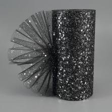 Фатин средней жесткости 15см с блестками арт.SF-605 черный-12