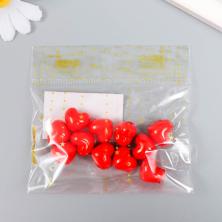 Бусины акрил "Сердце" 15*15*12мм отв-е 2мм арт.3536487 красный (12шт)