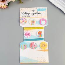 Набор пуговиц дерево с лентами арт.3501953 