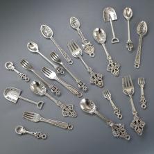 Набор подвесок "Ложки/Вилки" арт.ИВ-17/1 серебро (20шт)