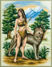 PANNA арт.Ф-0714 "Охотница" Набор для вышивания мулине 29*38,5см