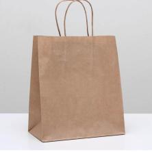 Пакет крафт 25*22*12см арт.1263050 с ручкой