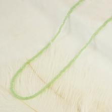 Бусины граненые на леске "Рондель" 3*2,5мм 35см арт.ФУ-10506 св.зеленый матовый (140бусин)