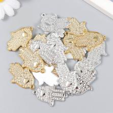 Подвеска пластик под металл "Рука Фатимы" 27*37мм арт.9431137 ассорти