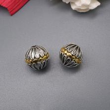 Бусины металл 12мм арт.ИВ-505 никель/золото