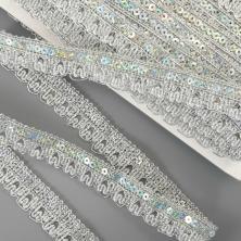 Тесьма металлизированная 25мм с пайетками арт.8683