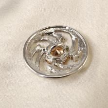 Пуговица со стразами 27мм арт.KN-147 серебро