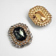 Серединка ювелирная металл 24*20мм арт.1900-027470 золото/графит