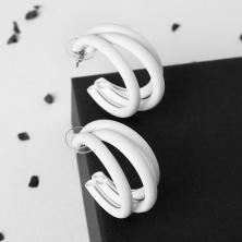 Серьги-кольца d-3,5см "Боттега" арт.5121179 белый