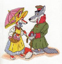 8-109 "Волк и лиса" Набор для вышивания мулине "Кларт" 21*21см