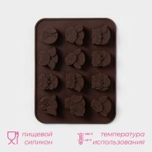Форма силиконовая "Совята" 19*15*1,5см арт.858125 коричневый