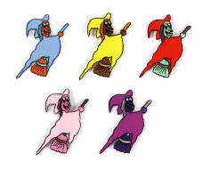 Термоаппликация "Ведьма на метле" 63*40мм арт.4010/34 ассорти