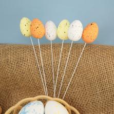 Пасхальный декор на штекере "Яйцо" пенопласт 5*20см арт.7359048 ассорти