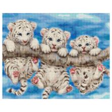 "Тигрята" 50*40см арт.1229B Картина стразами на подрамнике